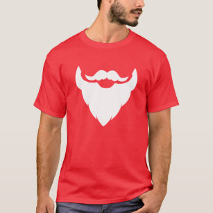 Barba blanca de Santa y camiseta del bigote/del
