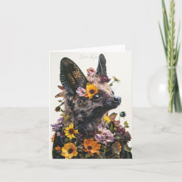 Barba de flores en la tarjeta blanca