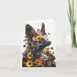 Barba de flores en la tarjeta blanca