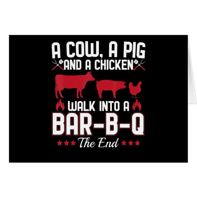 Barbacoa | BBQ Dad Chiste Una Vaca Un Cerdo Y Un P (Anverso (Horizontal))