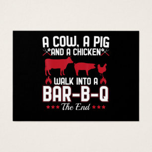 Barbacoa BBQ Dad Chiste Una Vaca Un Cerdo Y Un P