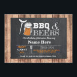 barbacoa y CERVEZAS Invitación a Chalk Wood de cum<br><div class="desc">BBQ y Cerveza rústica Invitación de cumpleaños,  o para cualquier ocasión! Cambie el texto para que se adapte a su fiesta. ¡Se incluye la copia de seguridad!</div>