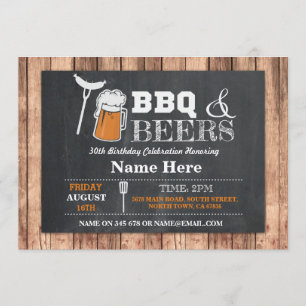 barbacoa y CERVEZAS Invitación a Chalk Wood de cum