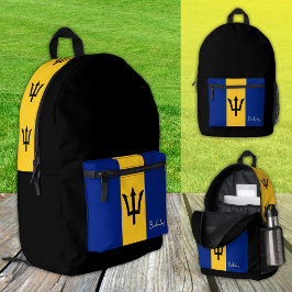 Barbados, mochila negra, Bandera de Barbados / pat