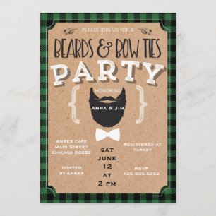 barbas y lazos de arco invitación a la ducha de be