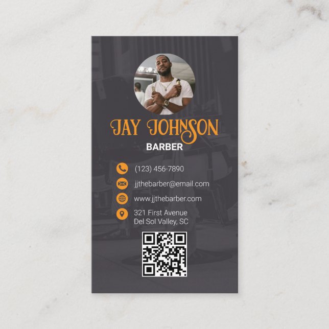 Barber | Barbería| Tarjeta de presentación Hairsty (Anverso)