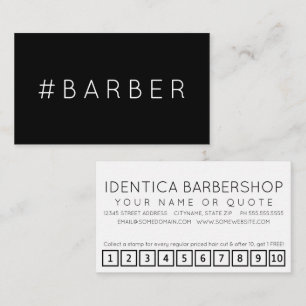 #BARBER etiqueta tarjeta de puntuación de lealtad