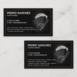 Barber Hairstylist Bilingüe tarjeta de visita espa