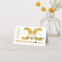 Barber shop elegante tarjeta de punteo de fidelida