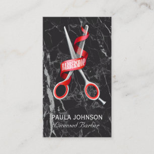 Barber Shop   Tarjeta de presentación de mármol ne
