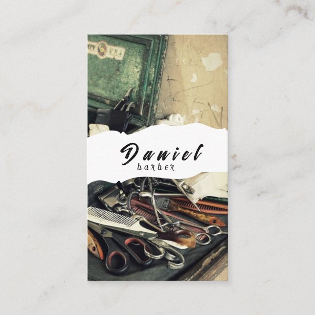 Barber tarjeta de visita (Anverso)