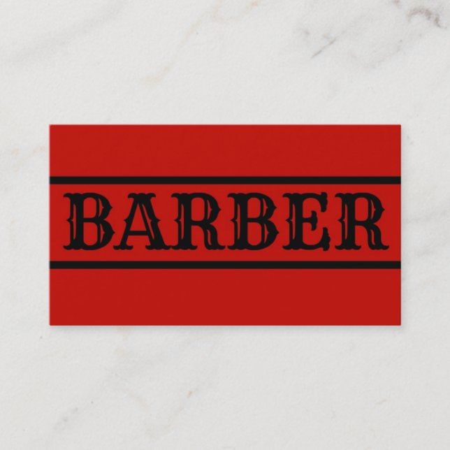 Barber tarjeta de visita (Anverso)