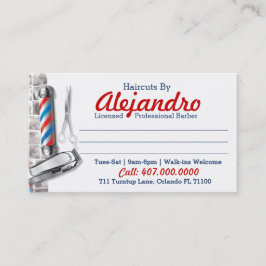 Barber tarjeta de visita (barra de barberas y ciza
