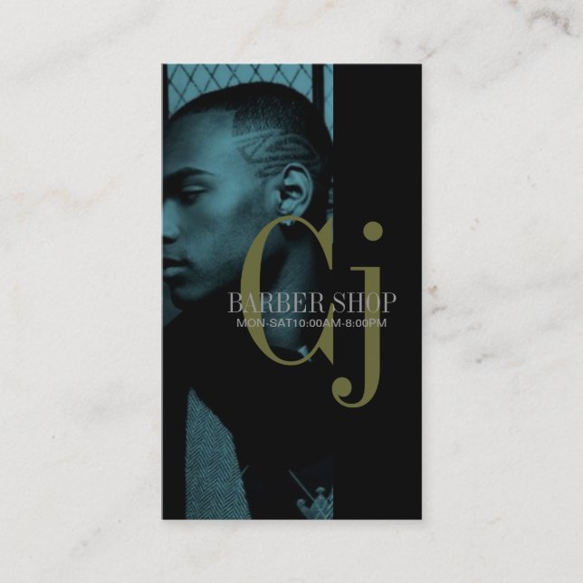 Barbería, tarjeta de visita de salón (Anverso)