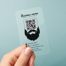 Barbershop barba código QR transparente