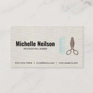 Barbershop Scissors Tarjeta de presentación con