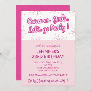 Barbi 23 invitaciones de cumpleaños Chica de moda