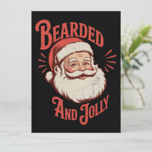 Barbudo y Alegre Barba de Navidad Divertido Retro 