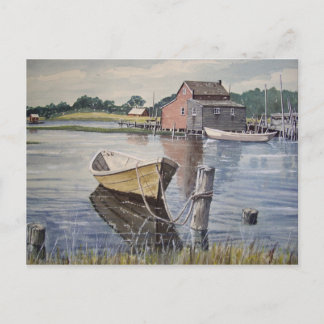 Barca en el lago - tarjeta postal
