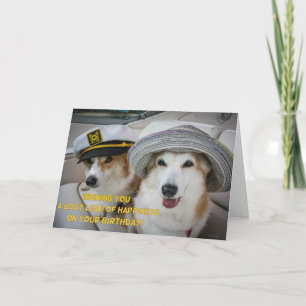 Barcada de la tarjeta de cumpleaños del corgi de