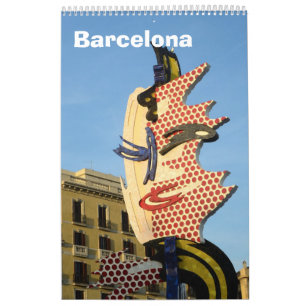 Barcelona, España, Calendario de Pared de 12 meses