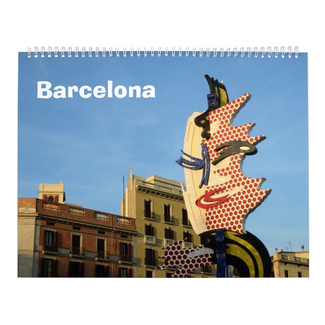 Barcelona, España, Calendario de Pared de 12 meses (Tapa)