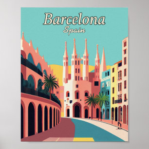 Barcelona España Poster de arte Minimalista