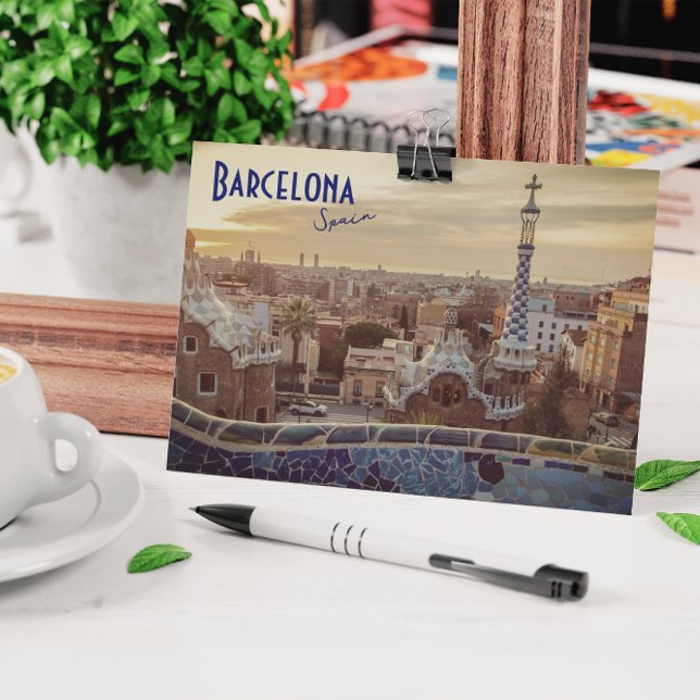 Barcelona, España - Tarjeta postal Park Guell (Subido por el creador)