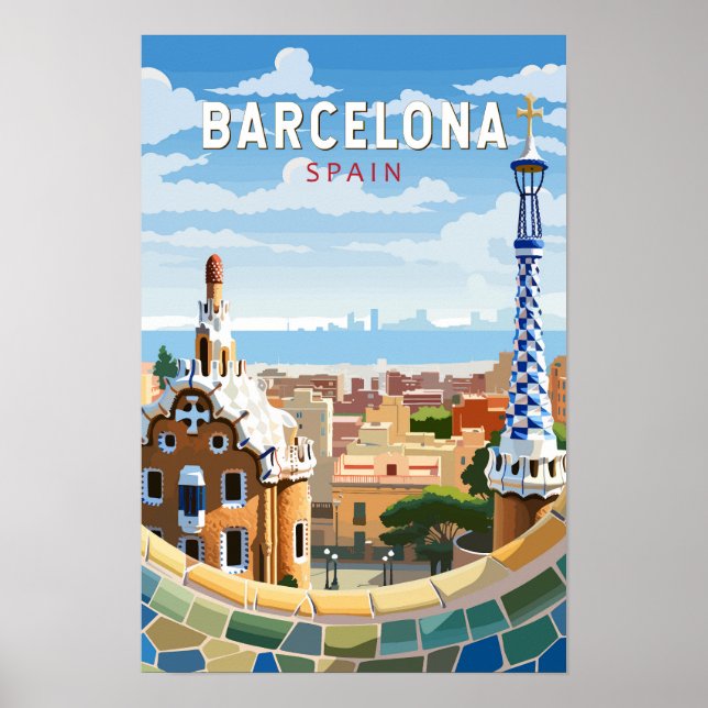 Barcelona España Viaje Arte Vintage (Frente)