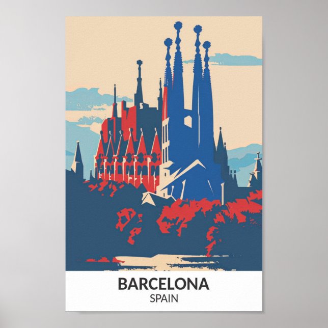 Barcelona España Viajes de arte retro (Frente)