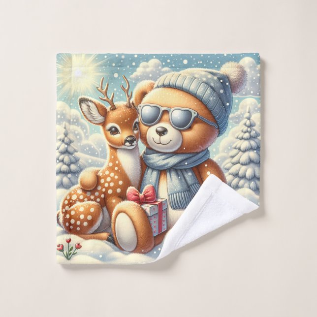 Bärchen Rehkitz Weihnachten Christmas (Toallita)