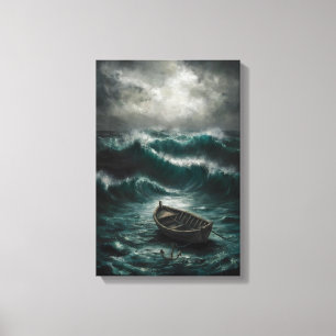 Barco abandonado en aguas tormentosas arte oceánic