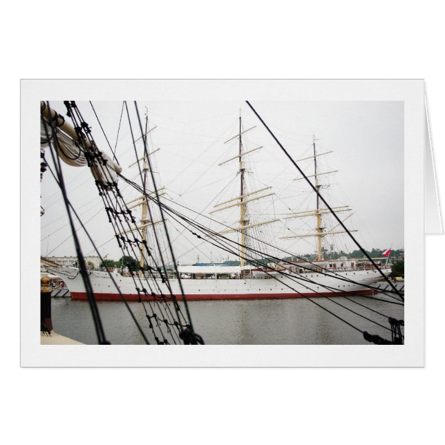 Barco alto blanco - Tarjeta (Anverso (Horizontal))