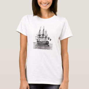 Barco alto Hermione en la camiseta del río York