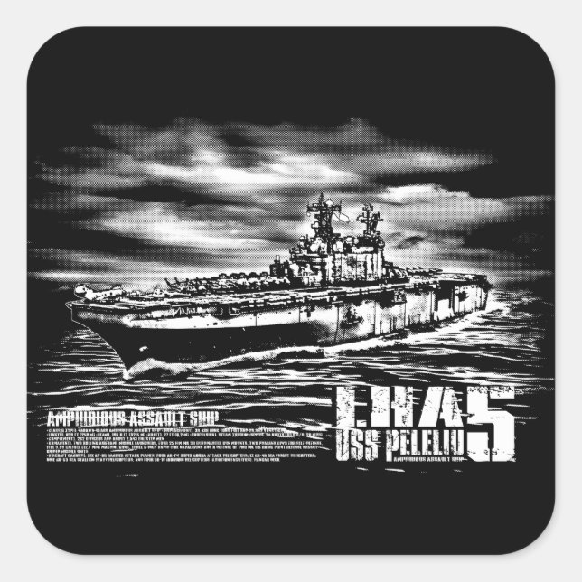 Barco de asalto anfibio Peleliu Pegatina (Anverso)