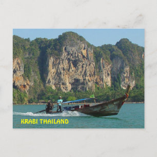 Barco de cola larga Krabi, postal de Tailandia