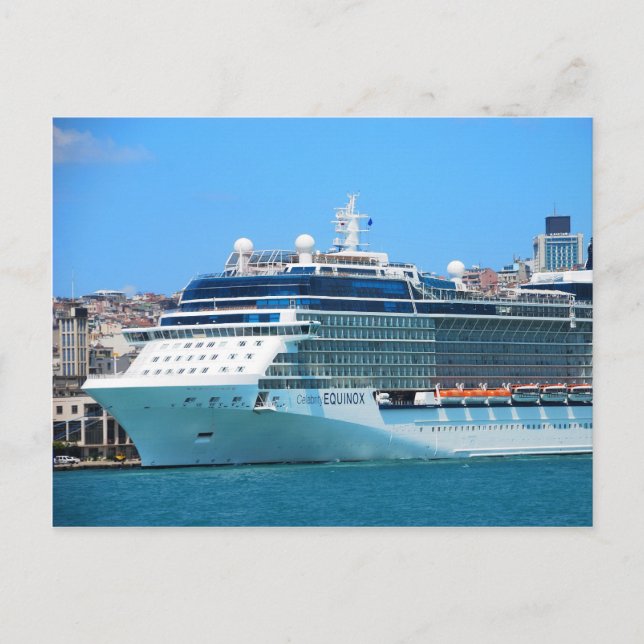 Barco de crucero en postal de Estambul (Anverso)