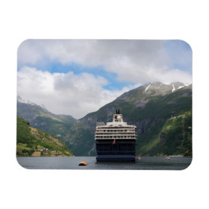 Barco de cruceros en el imán rectangular de