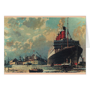 Barco de Pasajeros de Transporte Antiguo en Puerto