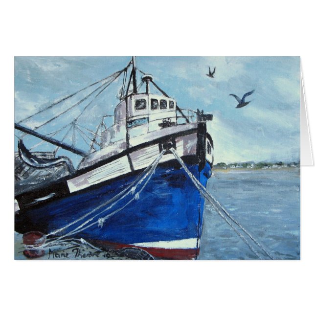 Barco de pesca azul (Anverso (Horizontal))