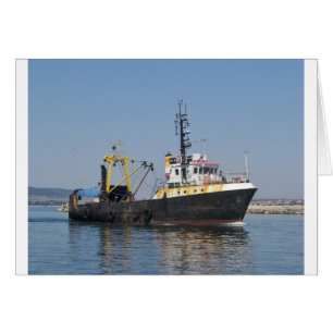 Barco de pesca rayado moho