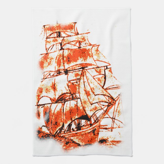 Barco de vela American MoJo Kitchen Toalla (Vertical)
