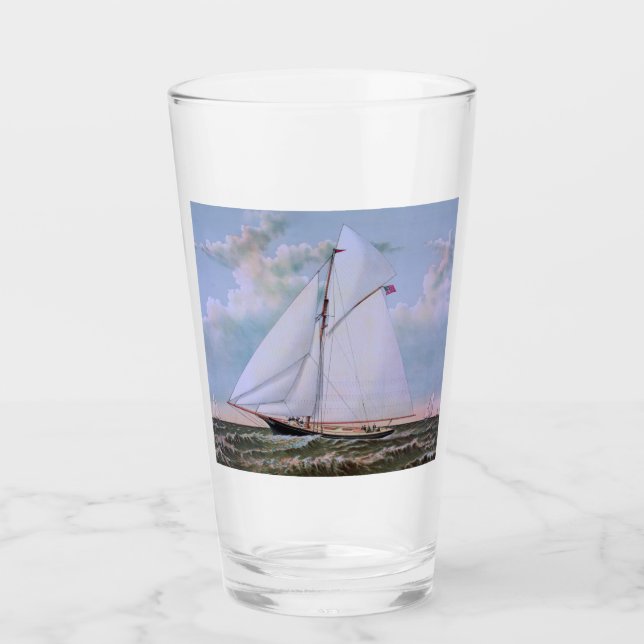 Barco de vela antiguo yate de eslora barco de vela (Anverso)