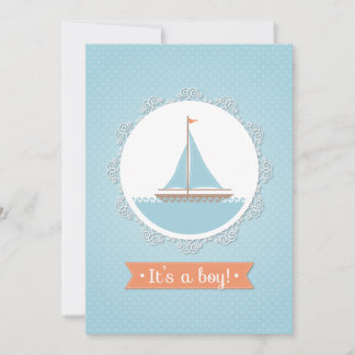 Barco de vela Baby Boy Invitación a la ducha
