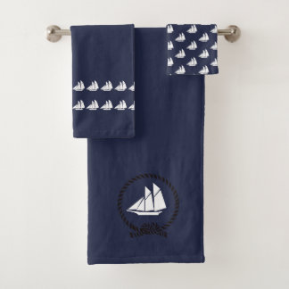 Barco de vela Baño Océano Azul y blanco