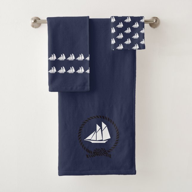 Barco de vela Baño Océano Azul y blanco (In situ)
