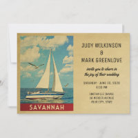 Barco de vela con invitación a la boda de Savannah