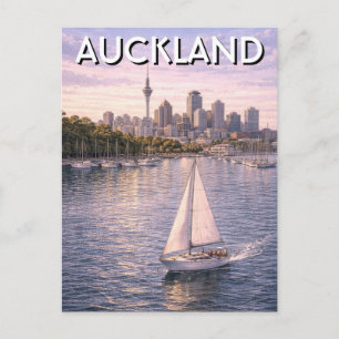 Barco de vela de Auckland Nueva Zelanda Tarjeta po