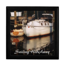 Barco de vela en caja de regalo deslizante