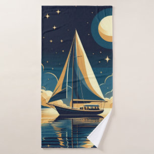 Barco de vela por la noche